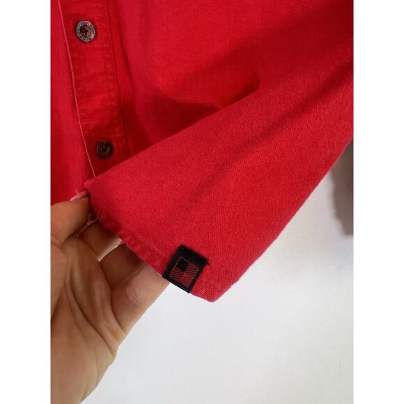 Vintage Woolrich Shirt Mens Large Red Chamois Flannel 90s Y2K - Picture 7 of 16